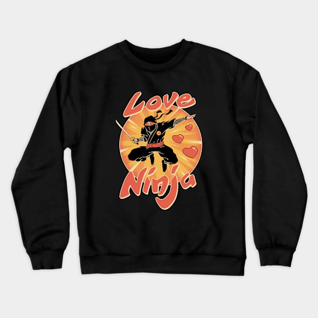 Love Ninja Crewneck Sweatshirt by Vincent Trinidad Art